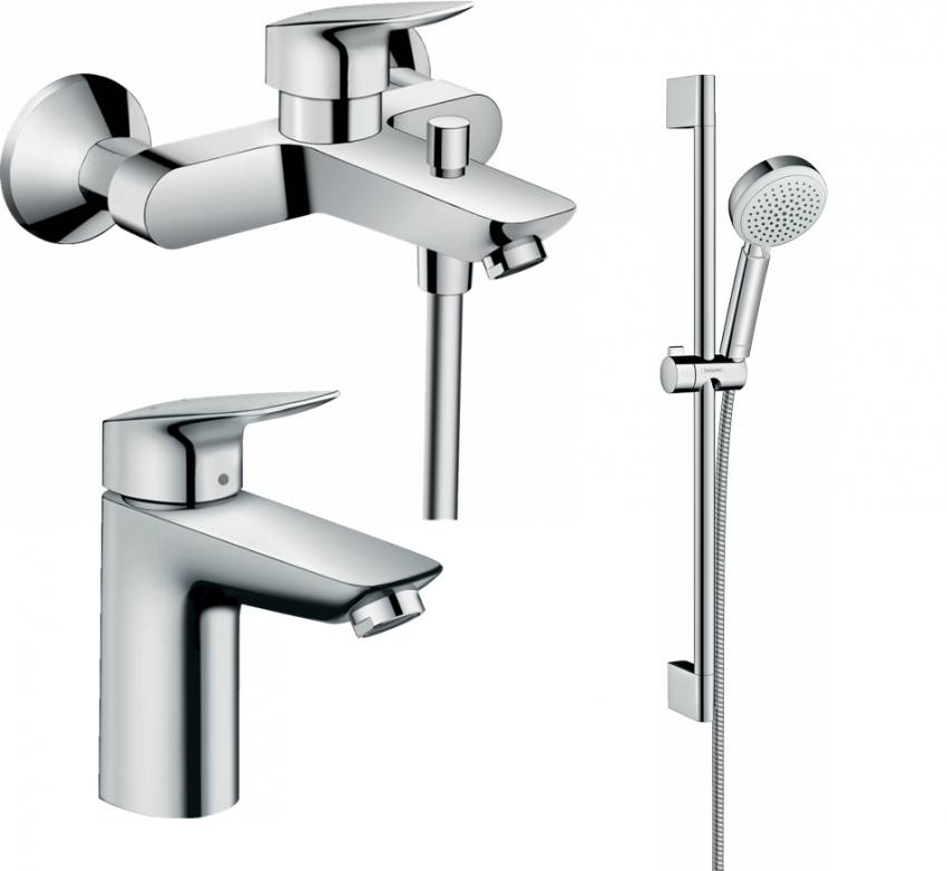 Набір змішувачів Eco для ванни Logis 100 (71104+7140+26651400) HANSGROHE