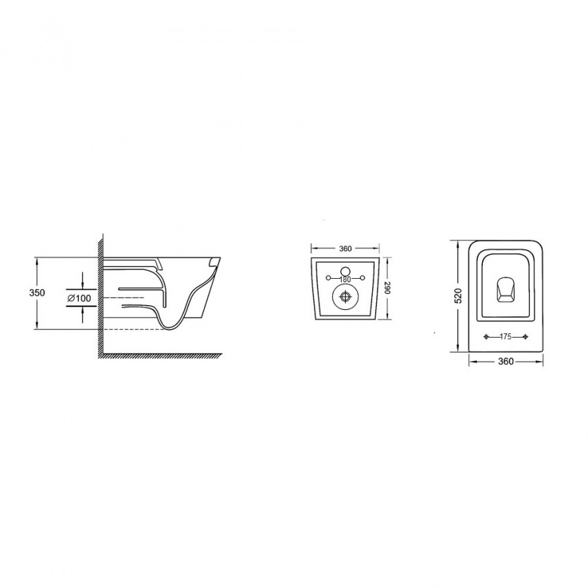 Унітаз Crow підвісний Rimless 520х360х290 мм з сидінням Slim Duroplast/ Soft-close/ Quick relase White Qtap QTAP фото 1