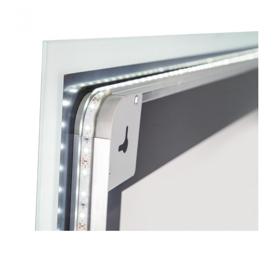 Дзеркало Mideya Classic настінне прямокутне з LED-підсвічуванням Touch, з антизапотіванням, з годинником, димером, рег. яскравості 1000х600 мм Qtap QTAP фото 4