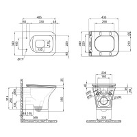 Унітаз Presto підвісний Rimless 480х340х350 мм з сидінням Slim Duroplast/ Soft-close/ Quick relase White Qtap QTAP фото 1