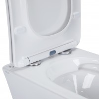 Унітаз Presto підвісний Rimless 480х340х350 мм з сидінням Slim Duroplast/ Soft-close/ Quick relase White Qtap QTAP фото 4