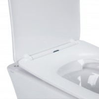 Унітаз Presto підвісний Rimless 480х340х350 мм з сидінням Slim Duroplast/ Soft-close/ Quick relase White Qtap QTAP фото 3