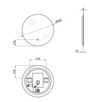 Дзеркало Scorpio настінне кругле з LED-підсвічуванням Touch, з антизапотіванням, з димером, рег. темп. кольору (3000-6500K) R590 мм Qtap QTAP фото 1
