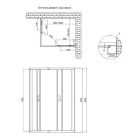 Душова кабіна Wawel SC100x80.SAT.LOW.FR прямокутна, для низьк. піддону, висота 185 см, скло Frost 5 мм, без піддону Lidz LIDZ фото 1