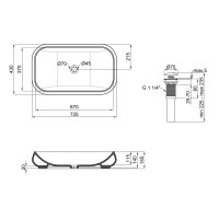 Раковина Jay накладна прямокутна з донним клапаном 695х410х150 мм White Qtap QTAP фото 1