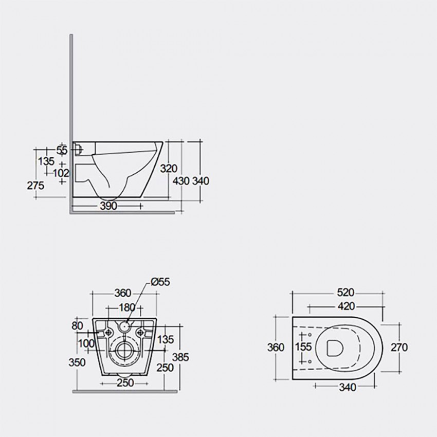 RSTSC3901504 + RST23504A FEELING Унітаз підвісний з кришкою Duroplast, SLIM, Soft Close, Quick Release, Rimless, чорний матовий RAK Ceramics фото 2