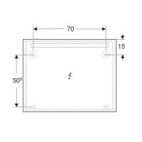 502.808.00.1 Option Basic Square Дзеркало -90см, підсвітка зверху по горизонталі (1 сорт) GEBERIT фото 3
