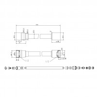 22155B Шланг душовий, чорний, силікон DEVIT фото 1