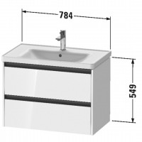 K25283043430000+2367800000+0050760000  Комплект меблів Ketno2- 80 см, тумба+раковина+сифон, колір матовий базальт (3пак) (1 сорт) DURAVIT фото 2