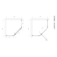 FEN0123 COMFORT Кабіна душова, п'ятикут. 90х90, без піддона, скло прозоре DEVIT фото 1