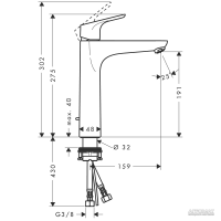 31608000 Focus 190 Змішувач д/раковини HANSGROHE фото 1