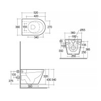 RST23500A+RSTSC3901500 FEELING Унітаз підвісний з кришкою SLIM Duroplast, Soft Close, Quick release, безобідковий, білий матовий RAK Ceramics фото 2