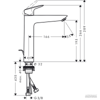 71090000 Logis 190 Змішувач д/раковини HANSGROHE фото 1