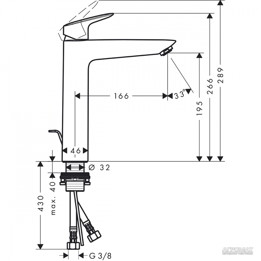 71090000 Logis 190 Змішувач д/раковини HANSGROHE фото 1