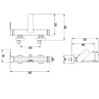 5040030 QUADRA Змішувач для ванни та душу, хром (1 сорт) DEVIT фото 1