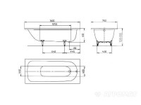 112500010001 Mod.372-1 Saniform Plus Ванна 160x75 KALDEWEI фото 1