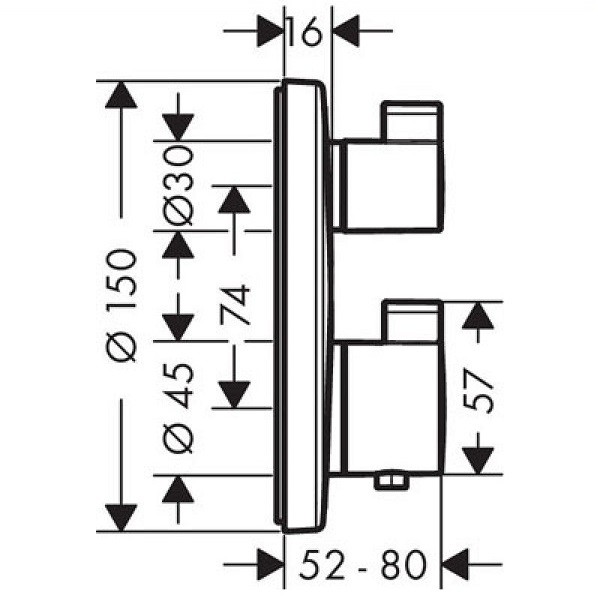 15758000 Ecostat S Зовнішня частина термостата HANSGROHE фото 1