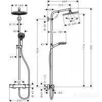 27267000 Crometta S 240 1jet Showerpipe Душова система д/душа (1 сорт) HANSGROHE фото 1