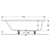 554.385.01.1 Ванна прямокутна Geberit Selnova Square з ніжками 170*75 см (1 сорт) GEBERIT фото 2