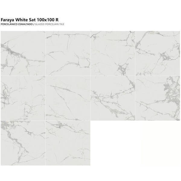 P.E. FARAYA WHITE SAT RECT ALMERA CERAMICA (SPAIN) фото 2