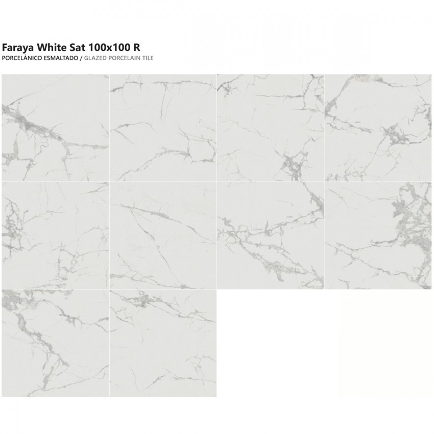 P.E. FARAYA WHITE SAT RECT (1 сорт) ALMERA CERAMICA (SPAIN) фото 2