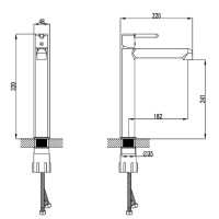 5050020B DO IT Високий змішувач для раковини, колір brushed gun metal (1 сорт) DEVIT фото 1