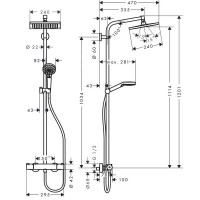 27271000 Crometta E 240 1jet Showerpipe Душова система д/душа HANSGROHE фото 2