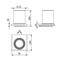 2138011A-BP SLIM black Склянка з тримачем, чорний матовий (1 сорт) Langberger фото 1