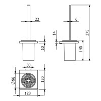 2138025A-BP SLIM black Щітка д/унітазу, чорний матовий (1 сорт) Langberger фото 2