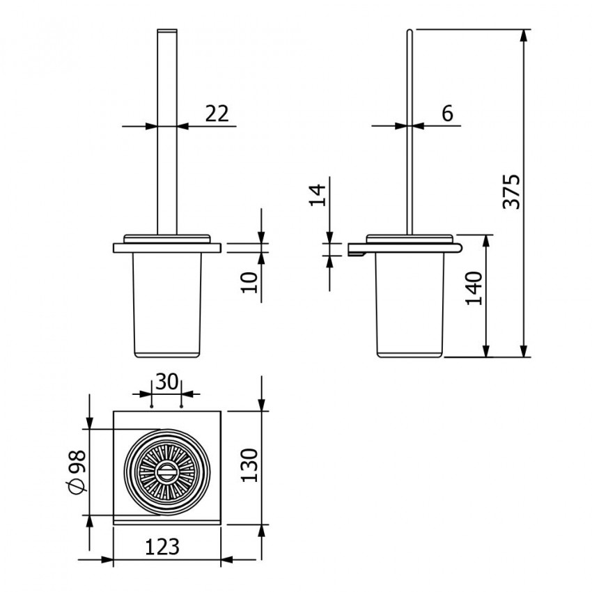 2138025A-BP SLIM black Щітка д/унітазу, чорний матовий (1 сорт) Langberger фото 2