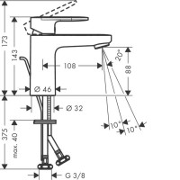 71551670 HG Vernis Blend Змішувач для раковини з д/к, чорний матовий HANSGROHE фото 1