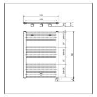 MAX922500S040EPVBM300 Рушникосушка електрична MAX,  H - 922 mm, L - 500 mm,  447 Вт, колір чорний мат. + кріплення, тен (300 Вт), сенсорний таймер, з кабелем, LR (1 сорт) Luxrad фото 2