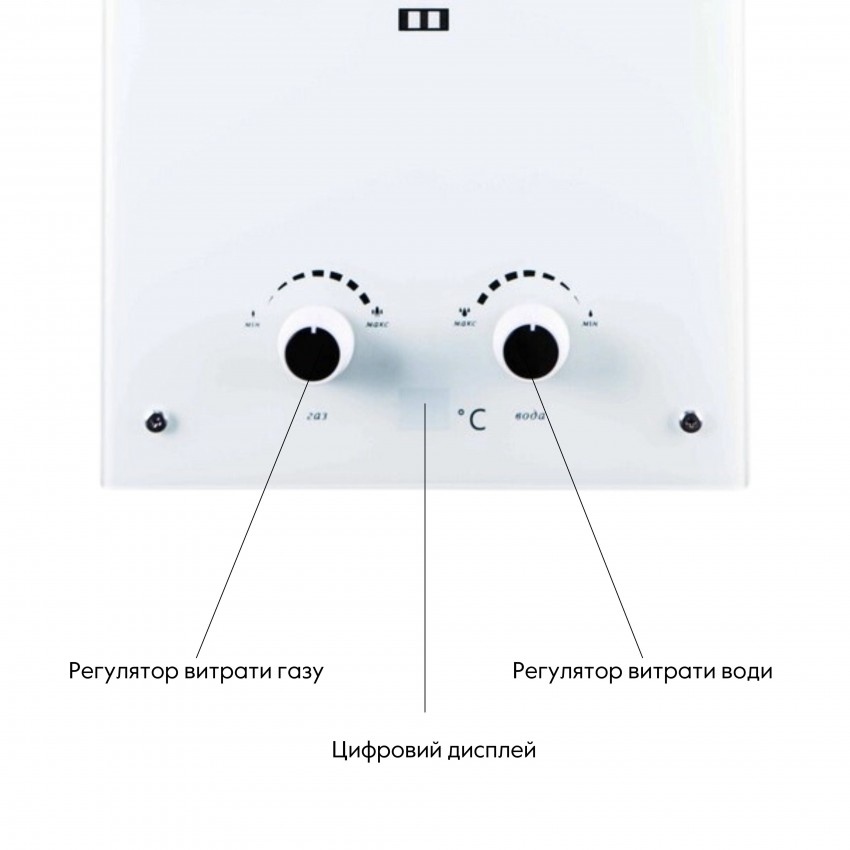 Колонка газова димохідна JSD20-10GE 10 л панель зі скла White Thermo Alliance Thermo Alliance фото 4