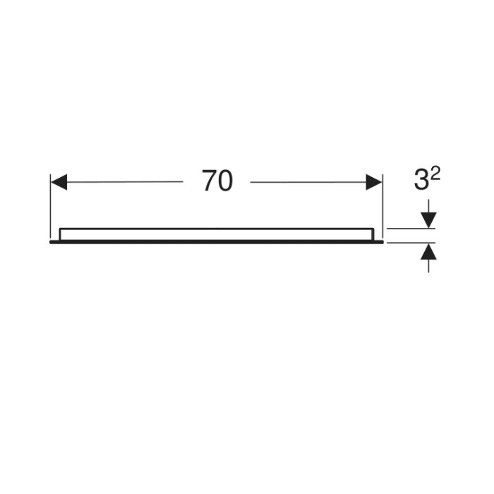 502.806.00.1 Option Basic Square Дзеркало -70см, підсвітка зверху по горизонталі (1 сорт) GEBERIT фото 2