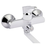 Змішувач для ванни Grand з поворотним виливом (з душовим гарнітуром) QTGRAWCR005 Chrome/White Qtap QTAP фото 3