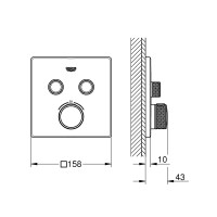 29124000 Grohtherm SmartControl Зовнішня частина термостату для душу на 2 виходи (1 сорт) GROHE фото 3