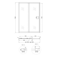 Двері в нішу TAURUS CRM2013-14.C6, скло 6мм Clear, CalcLess, рег. проф. 130-140x185 см, розсувні. QT QTAP фото 1