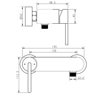 84125110 LAGUNA Настінний змішувач д/ванни з душовим набором (1 сорт) DEVIT фото 1