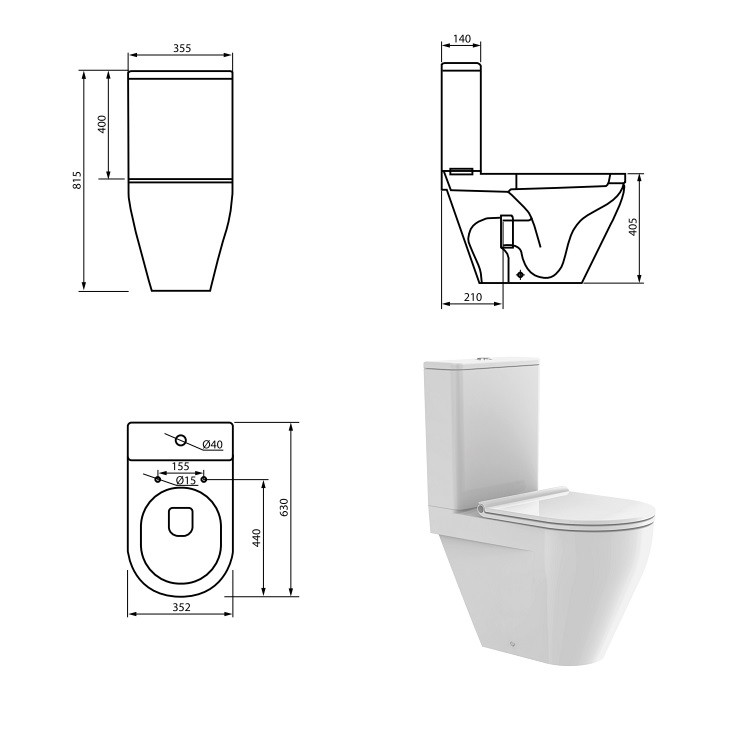 3010110 LAGUNA Компакт безобідковий+кришка quick-fix, soft-close (1 сорт) DEVIT фото 1