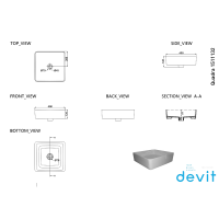 1511132 QUADRA раковина тонкостінна (1 сорт) DEVIT фото 1