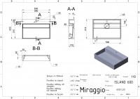 Умивальник ISLAND 600 Miraggio