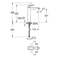 23432000 Eurodisc Cosmopolitan XL змішувач на 1 отвір для раковини, хром (1 сорт) GROHE фото 1