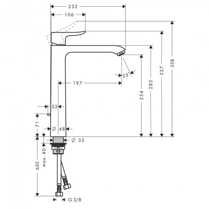 31082000 Metris Highriser 260 Змішувач д/раковини (1 сорт) HANSGROHE фото 4