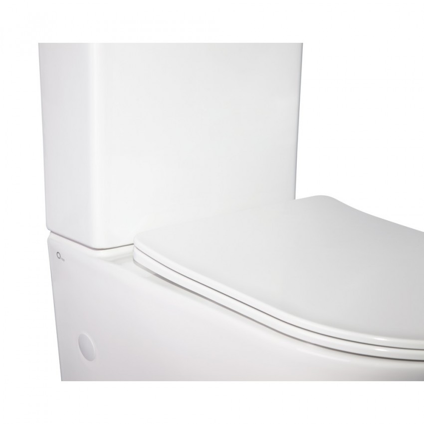 Унітаз Stork підлоговий Rimless 640х360х835 мм з сидінням Slim Duroplast/ Soft-close White Qtap QTAP фото 3