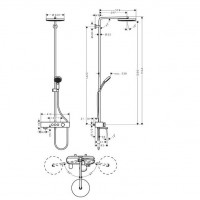 24230000 HG Pulsify Душова система Showerpipe 260 1jet з термостатом для ванни ShowerTablet 400, хром (1 сорт) HANSGROHE фото 1