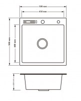 Мийка для кухні інтегрована з полицею для ножів Handmade LH5050T (LDLH5050TBRU43022) Brushed Steel 3,0/1,0 мм Lidz LIDZ фото 1
