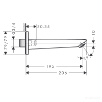 71410000 Logis Вилив д/ванни (1 сорт) HANSGROHE фото 1