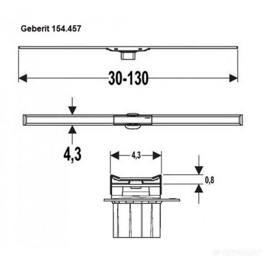 154.451.KS.1 CleanLine20 Кришка душового канала, L30-130см (1 сорт) GEBERIT фото 1