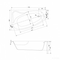 Ванна асиметрична SICILIA NEW 170х100 лівостороння ( S301-097 / AZBA1000913342 ) (1 сорт) CERSANIT фото 1