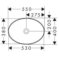 60165450 Xuniva D Раковина овальна без переливу, 550 x 400 мм, білий (1 сорт) HANSGROHE фото 2
